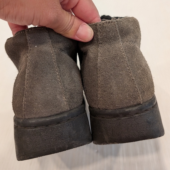 Vintage 90s Y2K CANDIES Wallabee gray suede chunky platform chukka booties - Picture 4 of 10